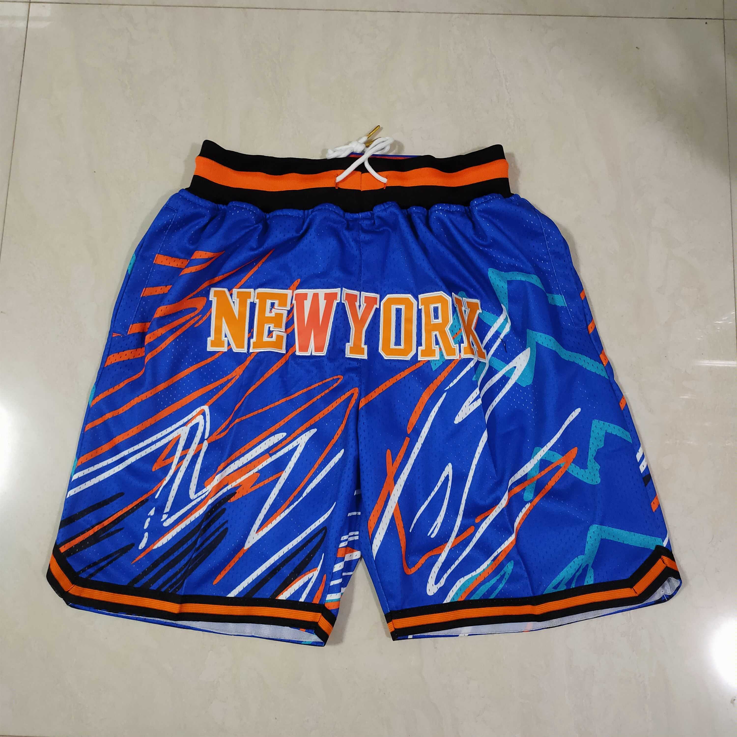 Men NBA 2021 New York Knicks Blue Shorts